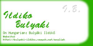 ildiko bulyaki business card