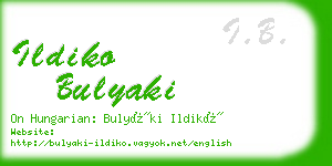 ildiko bulyaki business card